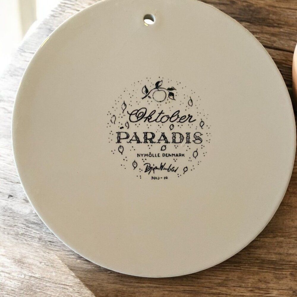 October Paradis Nymolle Denmark Winblad Black Ivory 6" Wall Plate Butter Board - Picture 5 of 5